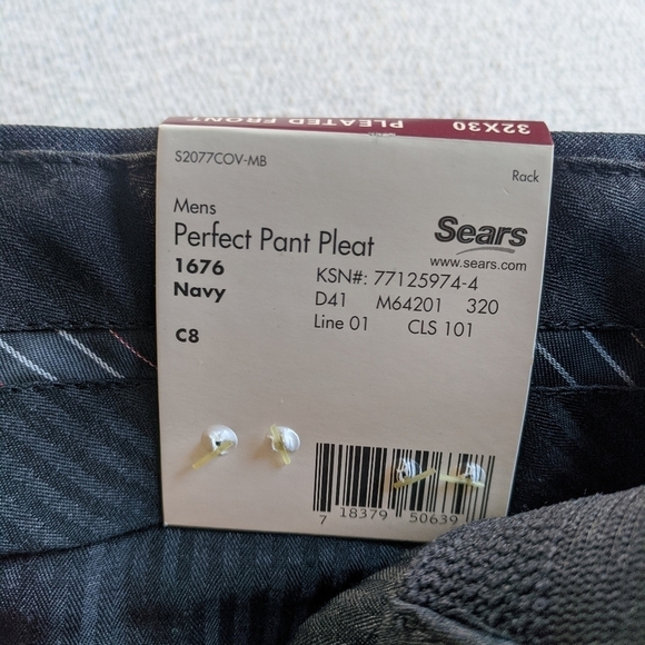 Navy Blue Men's Dress Pants - Picture 3 of 6